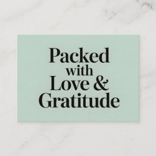 Mint Green Packed with Love & Gratitude Enclosure Card