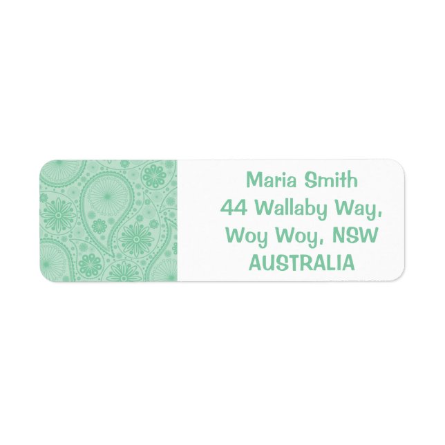 Mint green paisley pattern (Front)