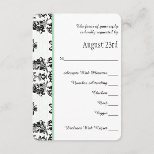 Mint Green Parisian Eiffel Tower RSVP Wedding Card