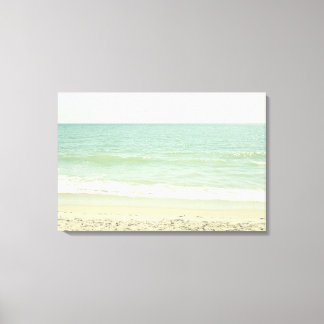 Mint Green Pastel Beach Photography Canvas Print