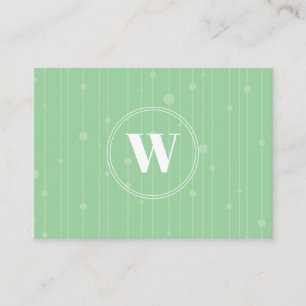 Mint green pastel colour modern monogram design business card