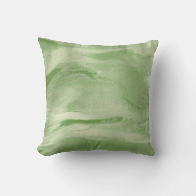Mint Green Pattern Throw Pillow (Front)