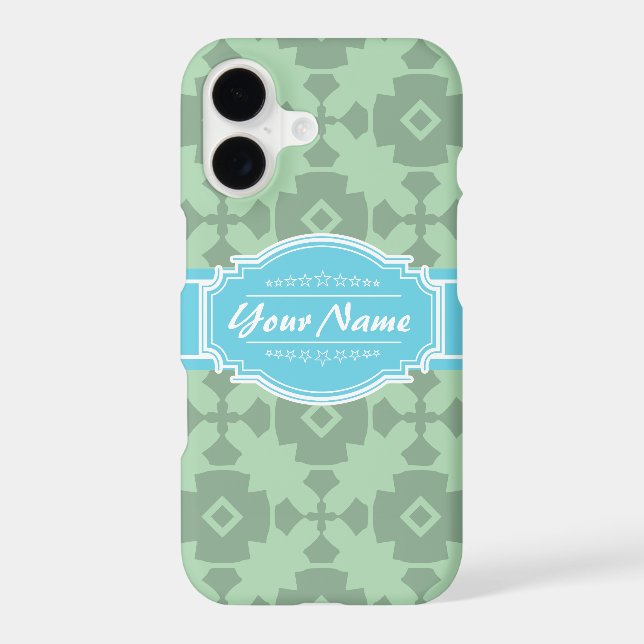 Mint Green pattern with Personalised Name (Back)