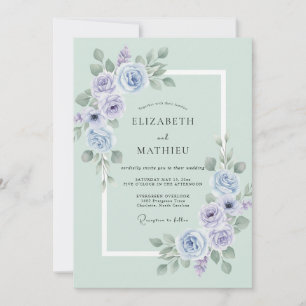Mint Green Peaceful Springtime Wedding Invitation