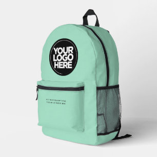 Mint Green Personalised Corporate Logo and Text Printed Backpack