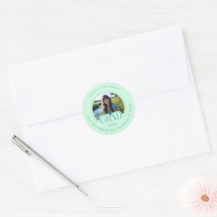 Mint Green Photo Address Graduate Envelope Seal