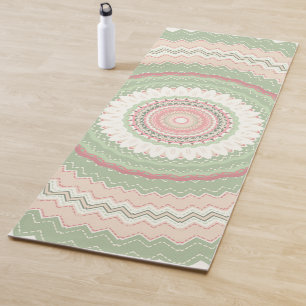 Mint Green Pink Mandala  Yoga Mat