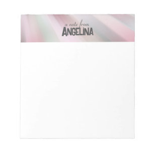 Mint green pink strips grey letter notepad
