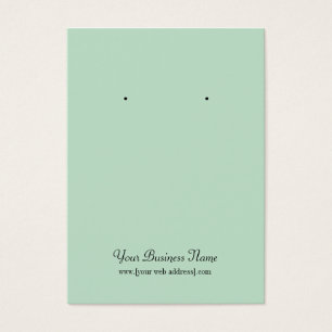 Mint Green Plain Simple Custom Earring Card
