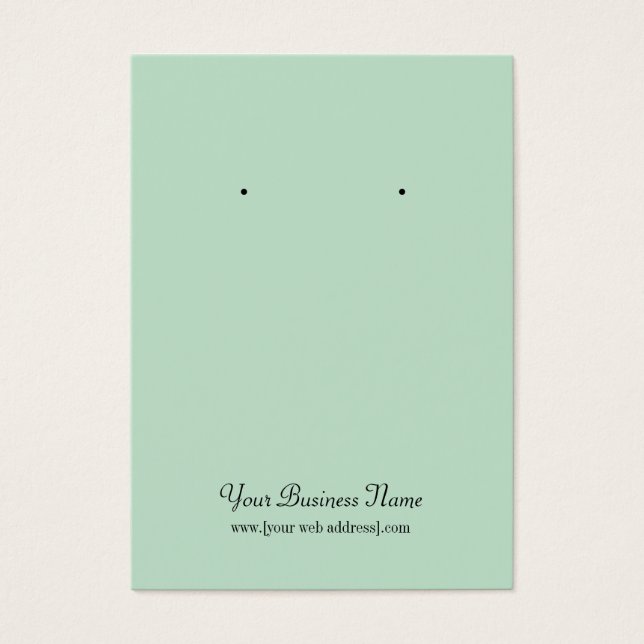 Mint Green Plain Simple Custom Earring Card (Front)