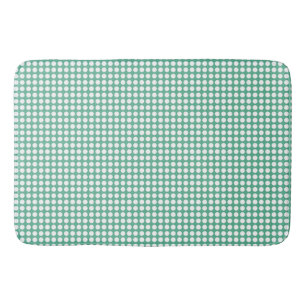 Mint green polka dot background pattern bath mat
