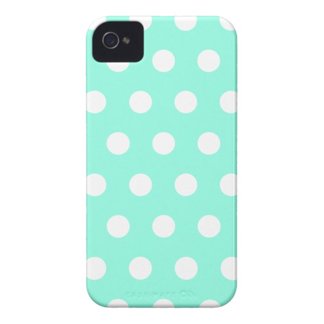 Mint Green Polka Dot iPhone 4 Case (Back)