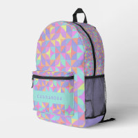Mint Green Purple Blue Pink Midcentury Pattern