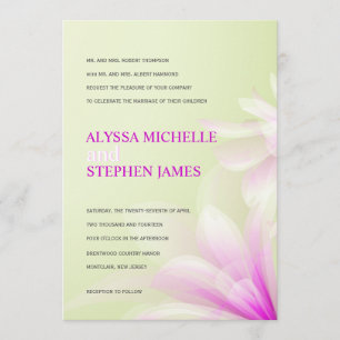 Mint Green Purple Floral Formal Invitations