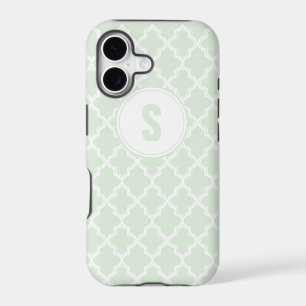 Mint Green Quatrefoil Monogram IPhone 5 Case