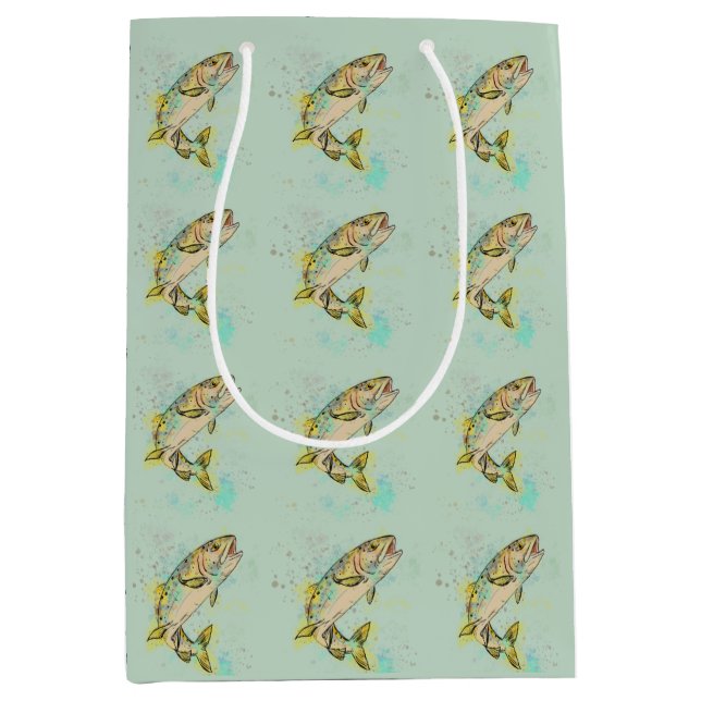 Mint Green Rainbow Trout Gift Bag (Front)