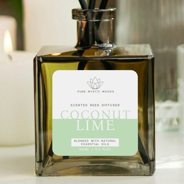 Mint green reed diffuser  square sticker (Creator Uploaded)