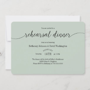 Mint Green Rehearsal Dinner invitations