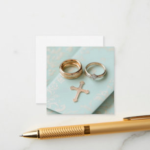 Mint green religious wedding enclosure card
