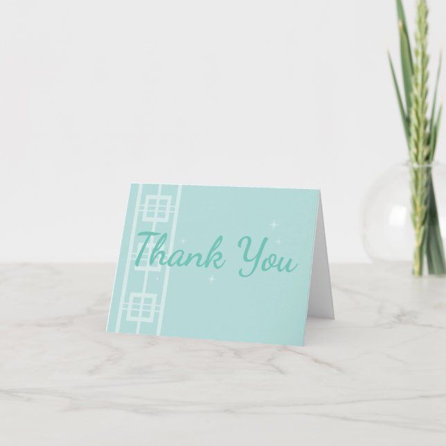 Mint Green Retro Thank You Notecard: Atomic Ranch Card (Front)