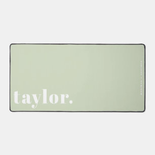 Mint Green Retro Typography Personalised Desk Mat
