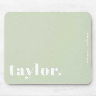 Mint Green Retro Typography Personalised Mouse Pad