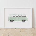Mint Green Retro Van Nursery Decor<br><div class="desc">This original watercolor artwork was crafted with care for a wall of your home that needs a little bit of love!</div>