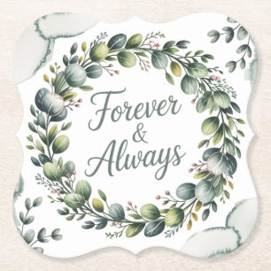 Mint Green & Sage Green Eucalyptus Paper Coaster