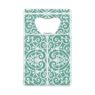 Mint green scrollwork pattern