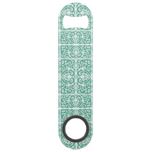 Mint green scrollwork pattern