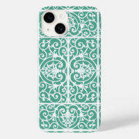 Mint green scrollwork pattern 