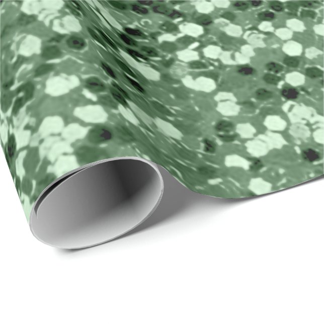 Mint Green  Sequin Glitter Shiny Effect Wrapping Paper (Roll Corner)