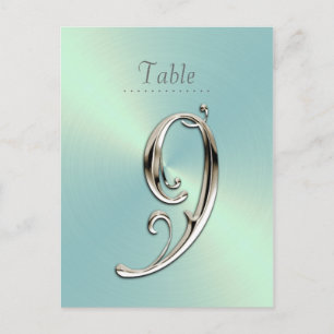Mint Green Sheen Table Number Postcard