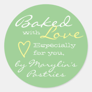 Mint Green Simple Made with Love Heart Pastel Classic Round Sticker