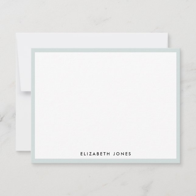Mint Green Simple Modern Chic Classic Minimalist Card (Front)