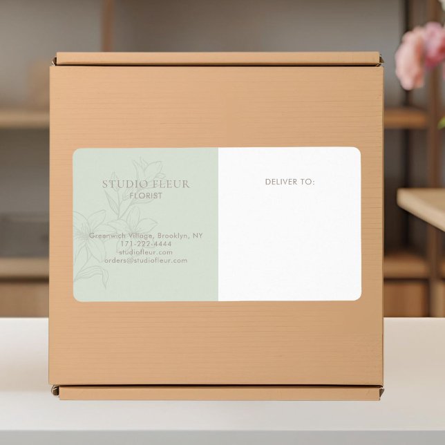 Mint Green | Simple Modern Florist Shipping Labels (Creator Uploaded)
