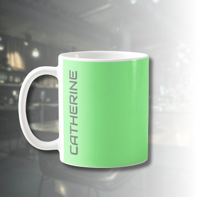 Mint Green Solid Colour Personalised  Coffee Mug (Creator Uploaded)