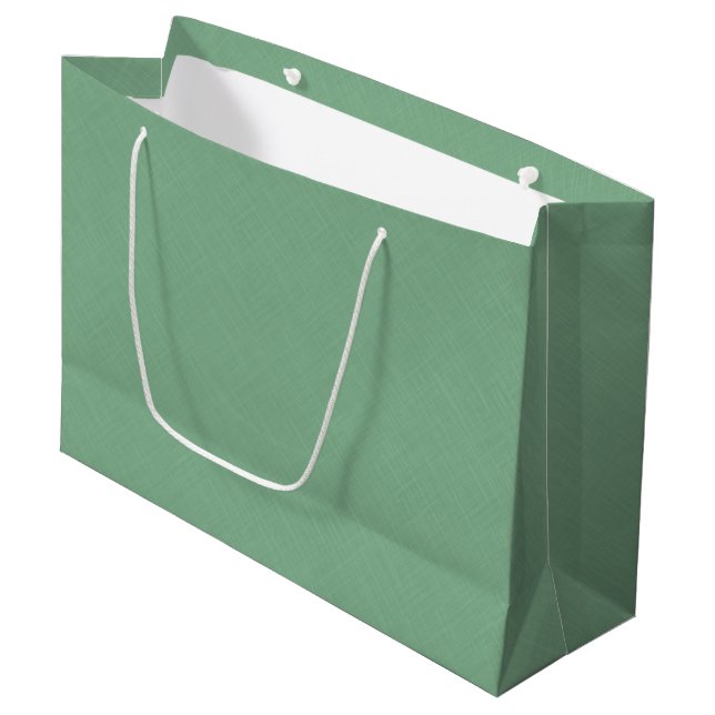 Mint green solid textured  large gift bag (Front Angled)