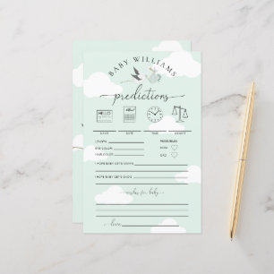 Mint Green Stork Baby Predictions Game