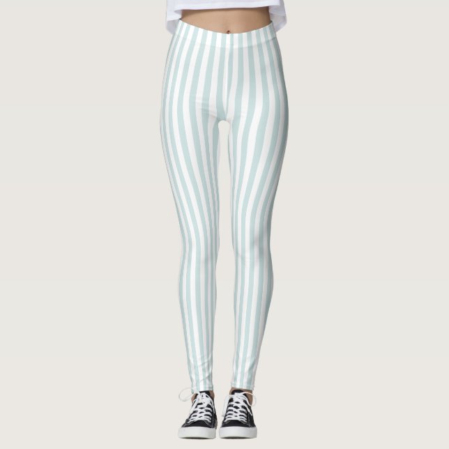 Mint Green Stripe Leggings (Front)