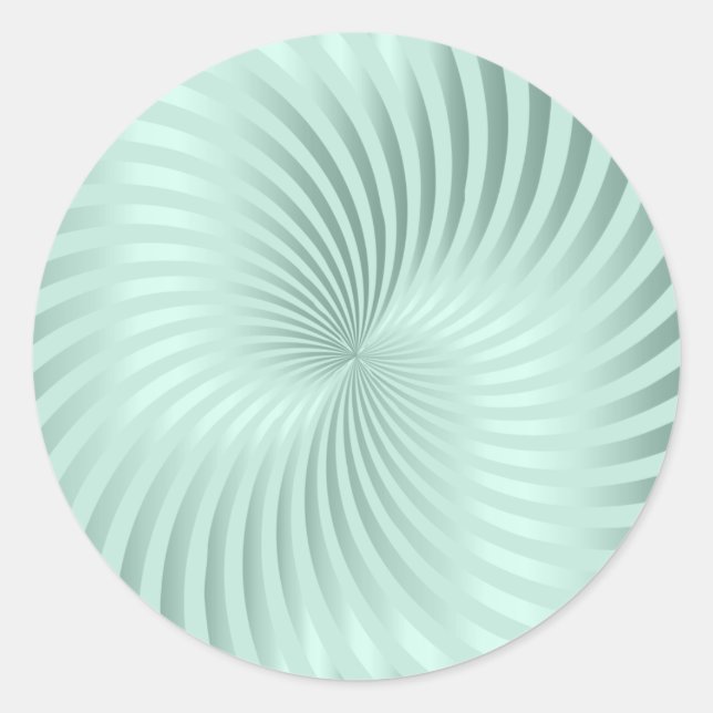 Mint Green Stripe Spiral Envelope Seal (Front)