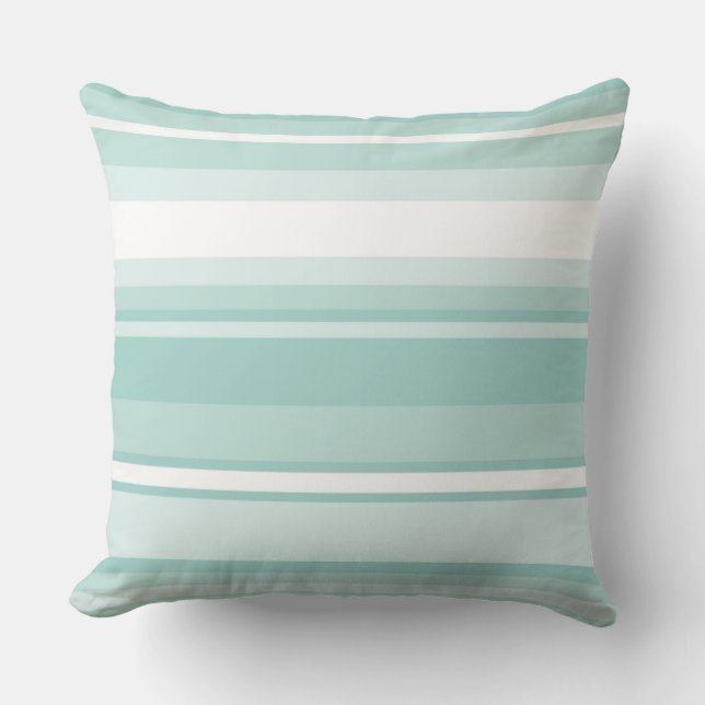 Mint green stripes cushion (Front)
