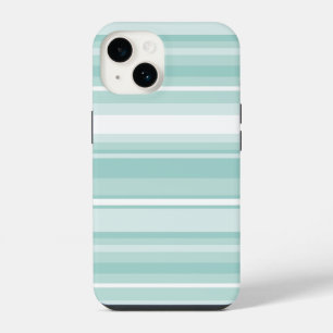 Mint green stripes iPhone 14 case