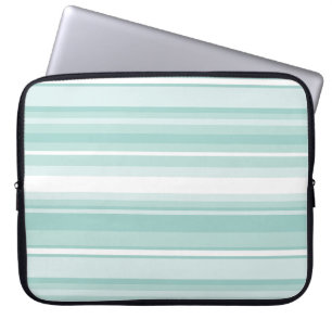 Mint green stripes laptop sleeve