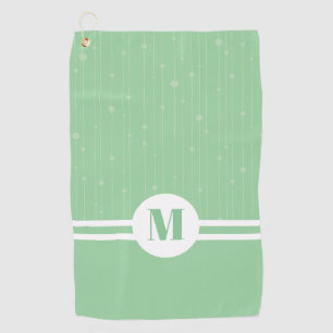 Mint green stripes monogram pastel minimal golf towel