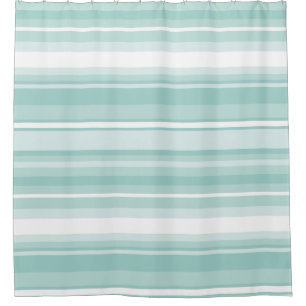 Mint green stripes shower curtain