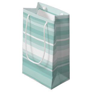 Mint green stripes small gift bag