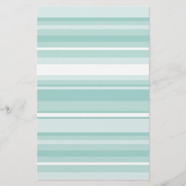 Mint green stripes stationery (Front)