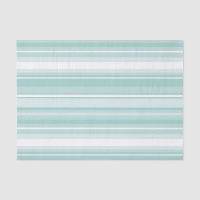 Mint green stripes tissue paper (Front)