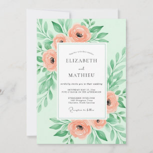 Mint Green Sumptuous Spring Wedding Invitation